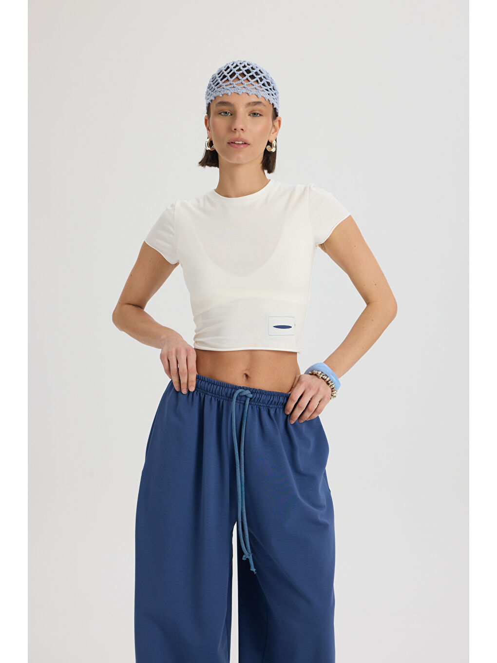 Scarlet İndigo Crop Eşofman Takım