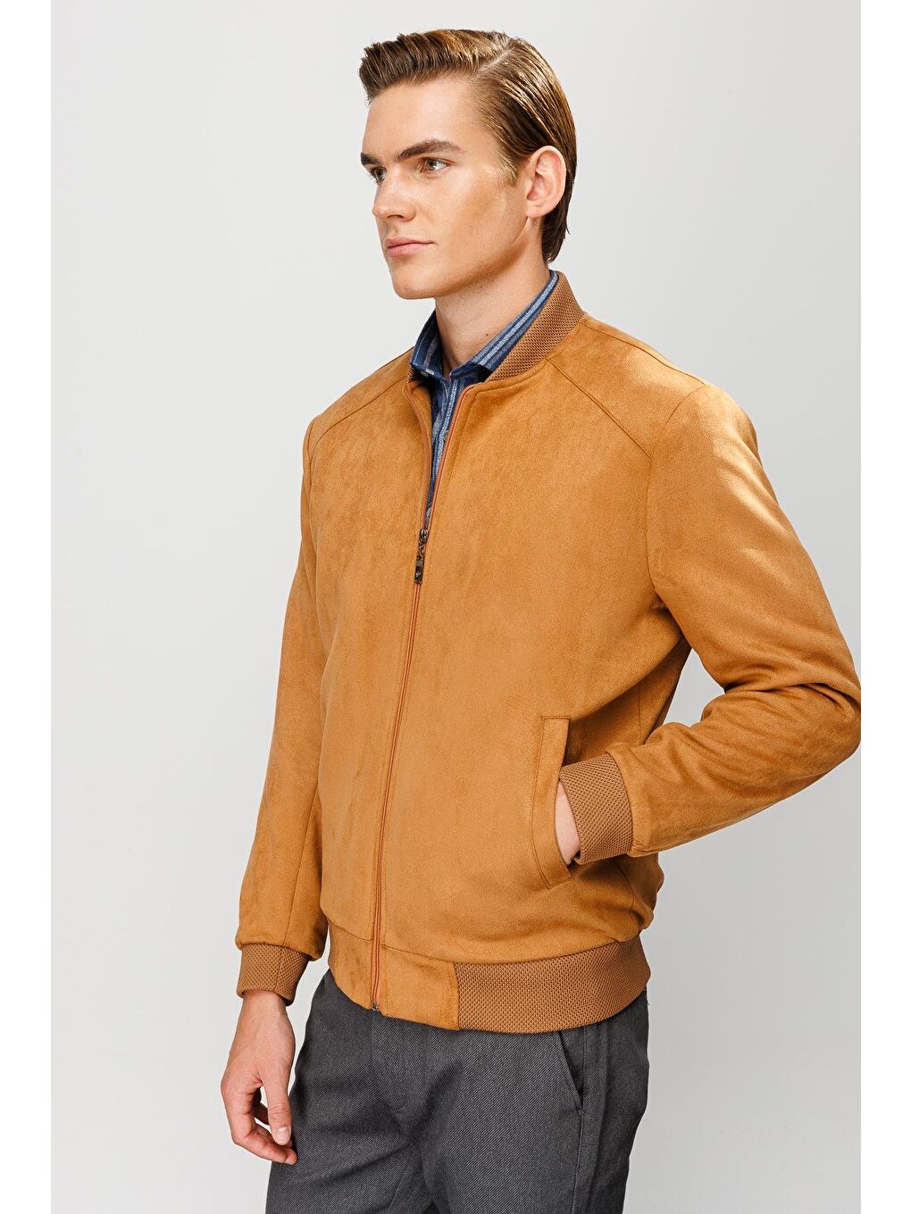 Kahverengi Erkek Kahve   Süet Mont-4