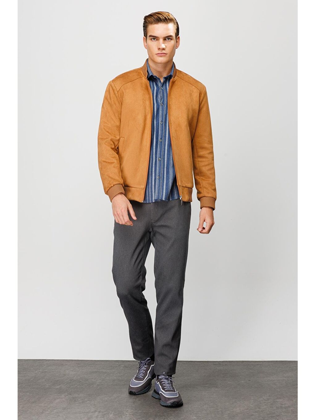 Kahverengi Erkek Kahve   Süet Mont-5