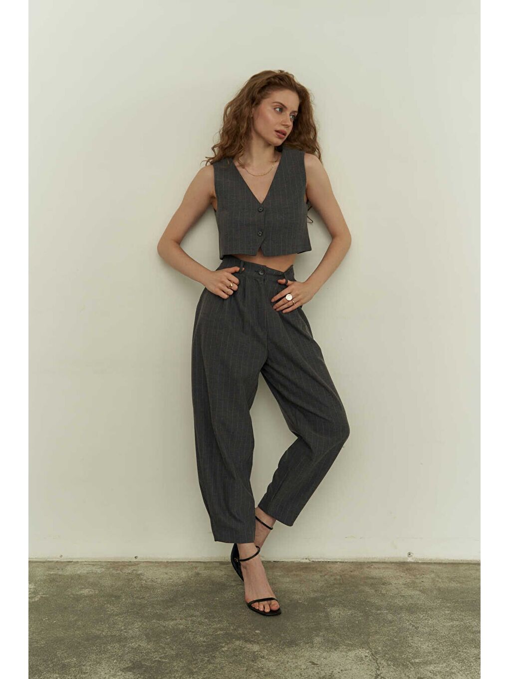 Polly Antrasit Üçlü Ceket Takım-1