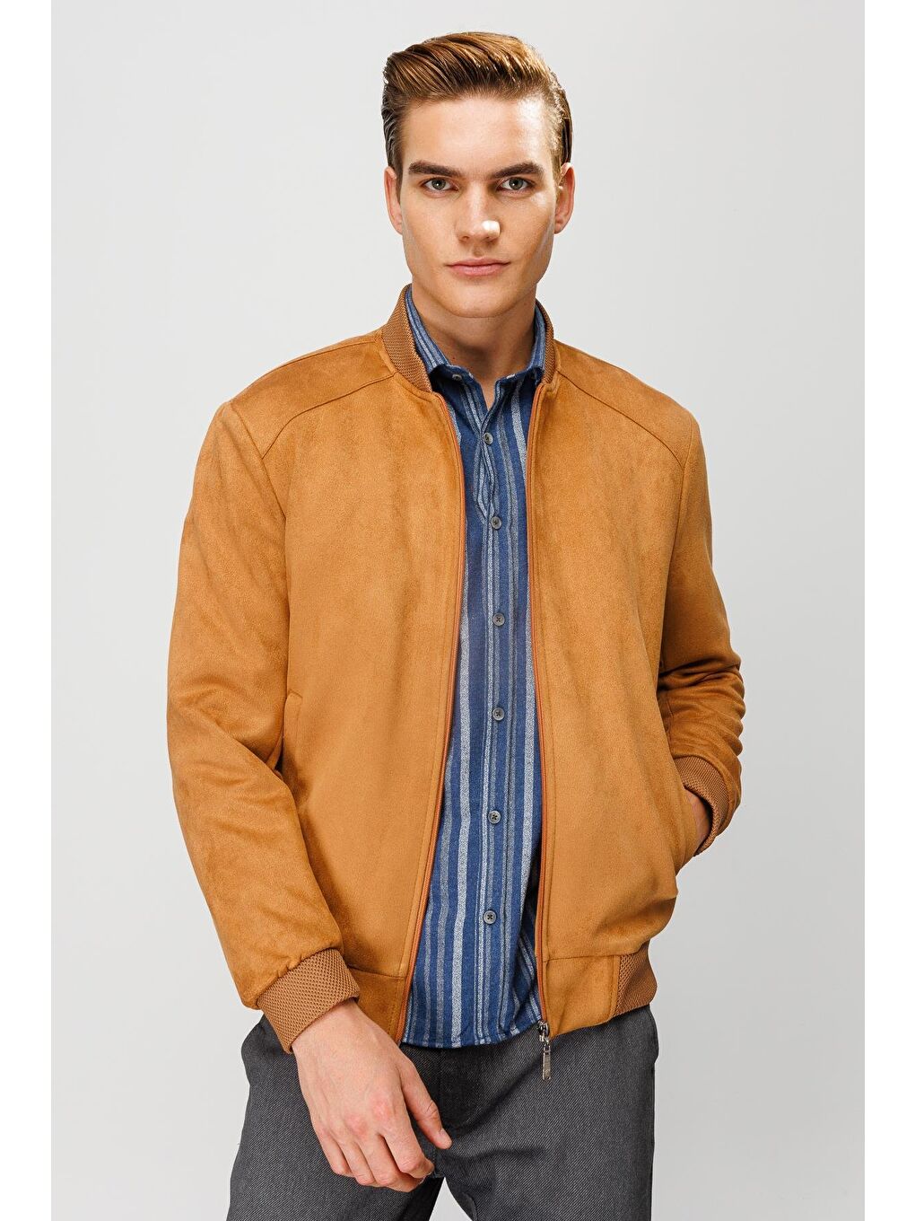 Kahverengi Erkek Kahve   Süet Mont-6