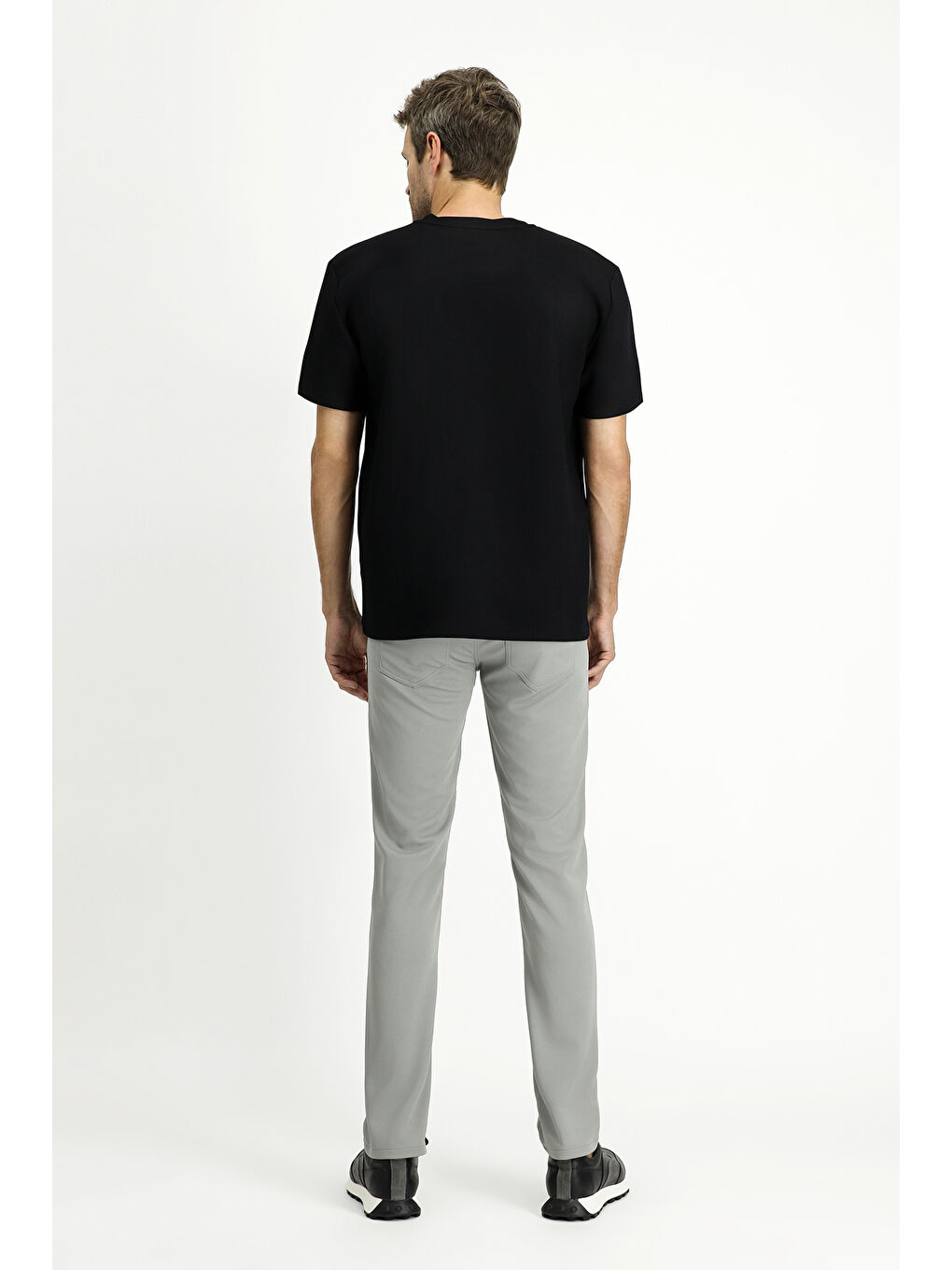 Gri Relaxed Fit Rahat Kesim Kanvas / Chino Pantolon-7