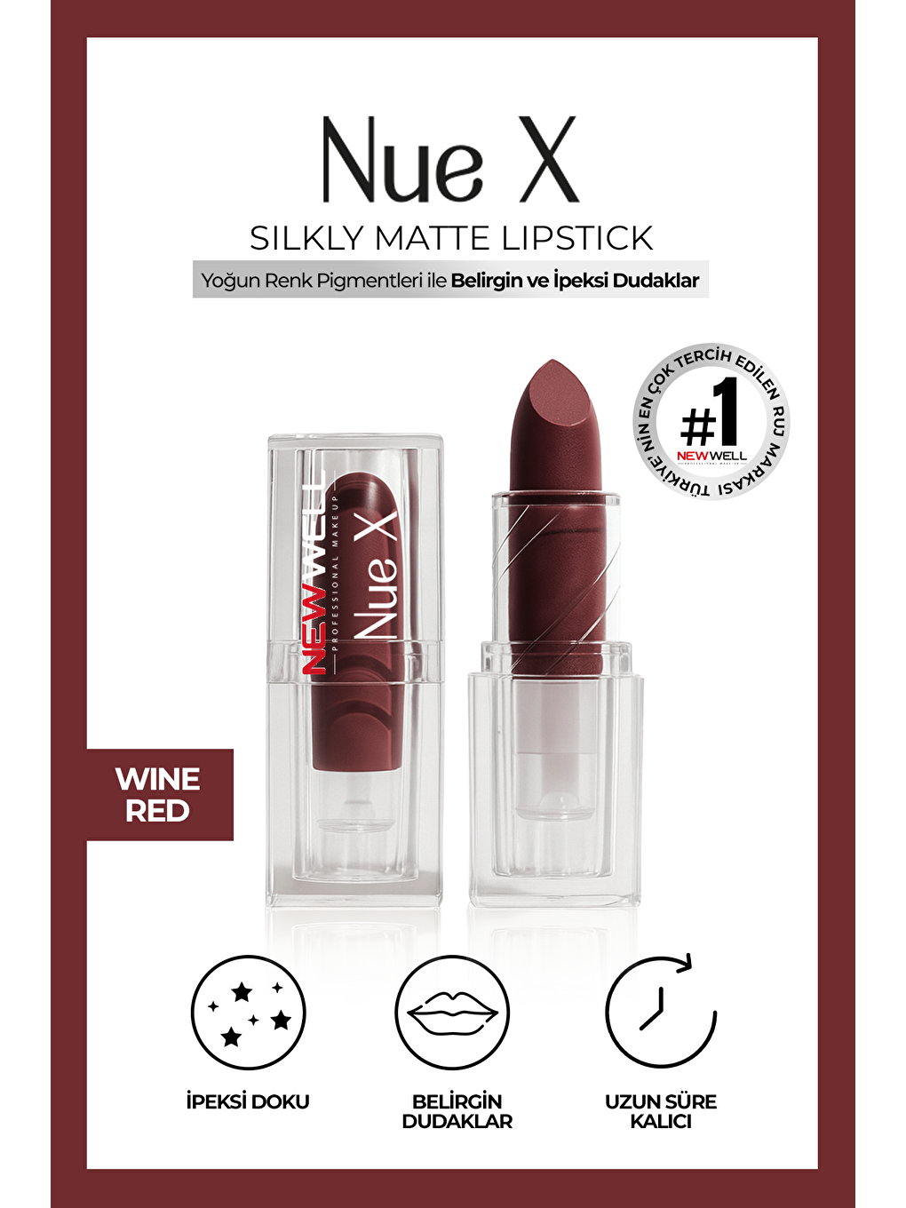 Nue X Silkly Matte Lipstick Wine Red 06