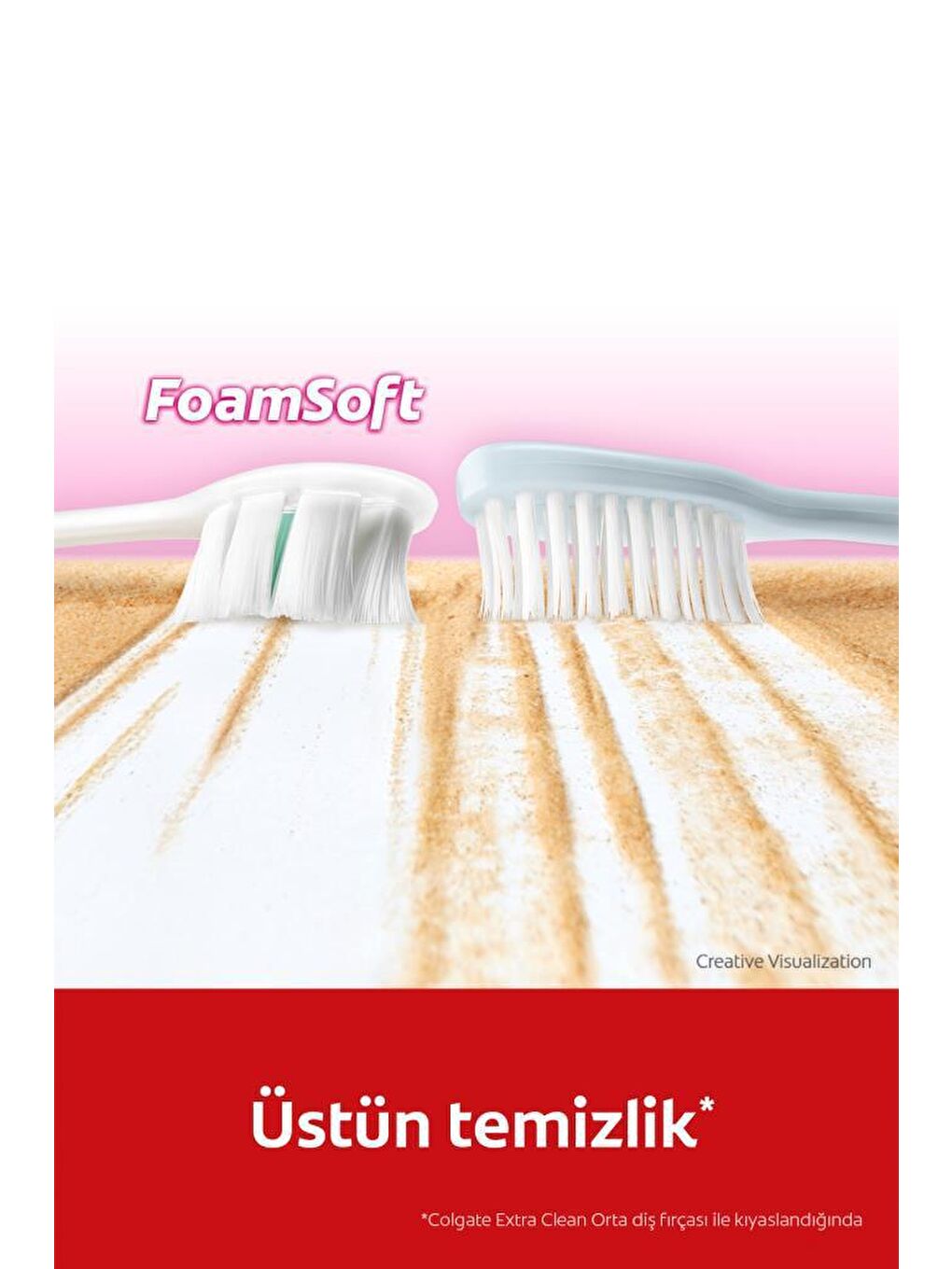 Colgate Beyaz-Lila-Açık Pembe FoamSoft Diş Eti Masajı Yumuşak Diş Fırçası - 3