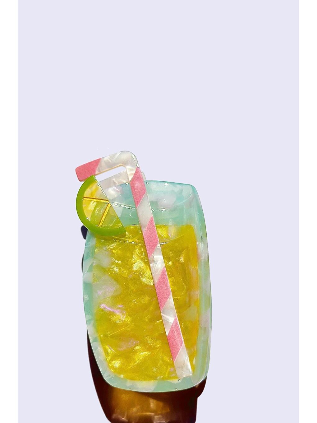 Yeşil Tatlı Limonata Asetat Mandal Saç Tokası-1