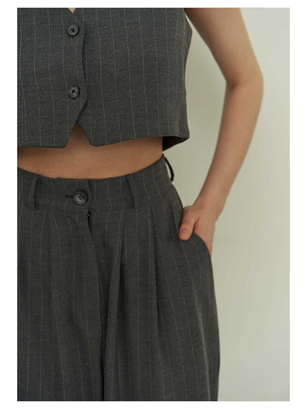 Polly Antrasit Üçlü Ceket Takım-4