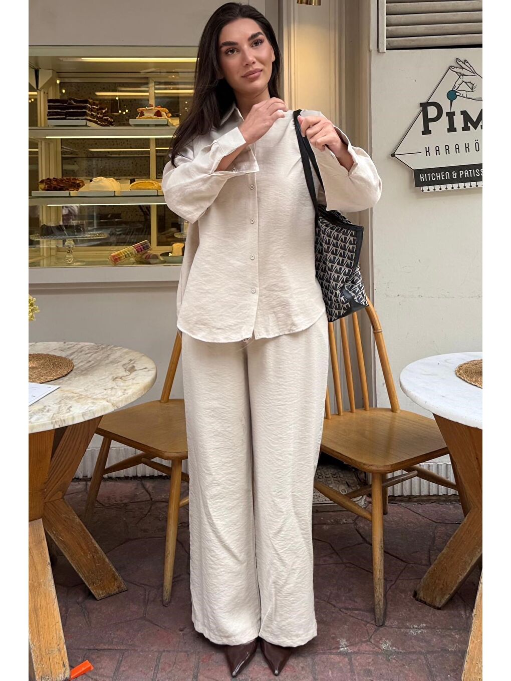 Bej  Soft Touch Modal Gömlekli Takım Mg2742-4