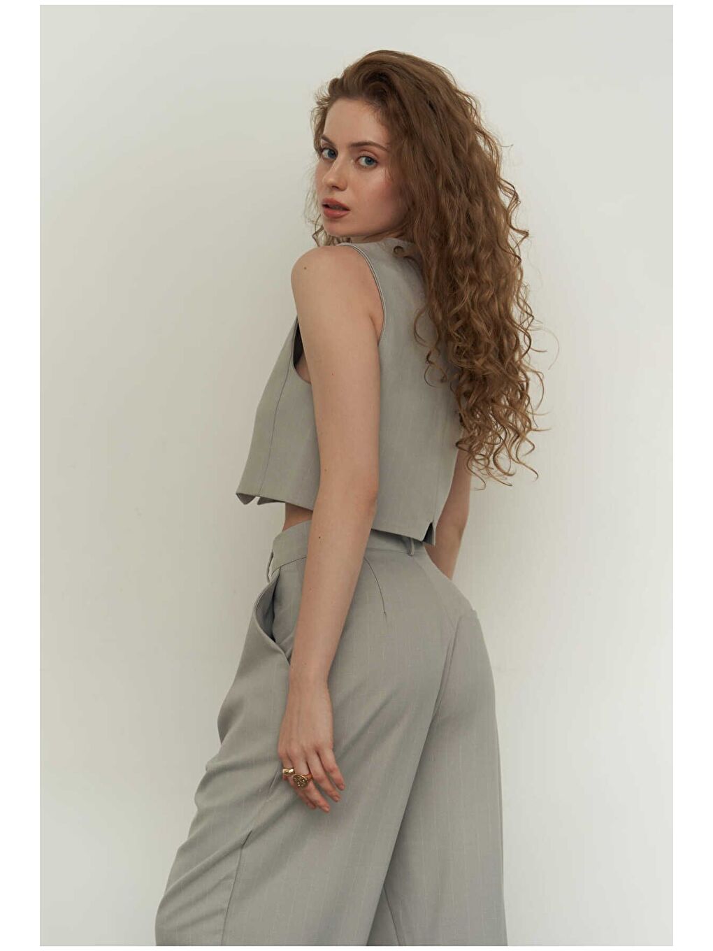 Polly Gri Üçlü Ceket Takım-3