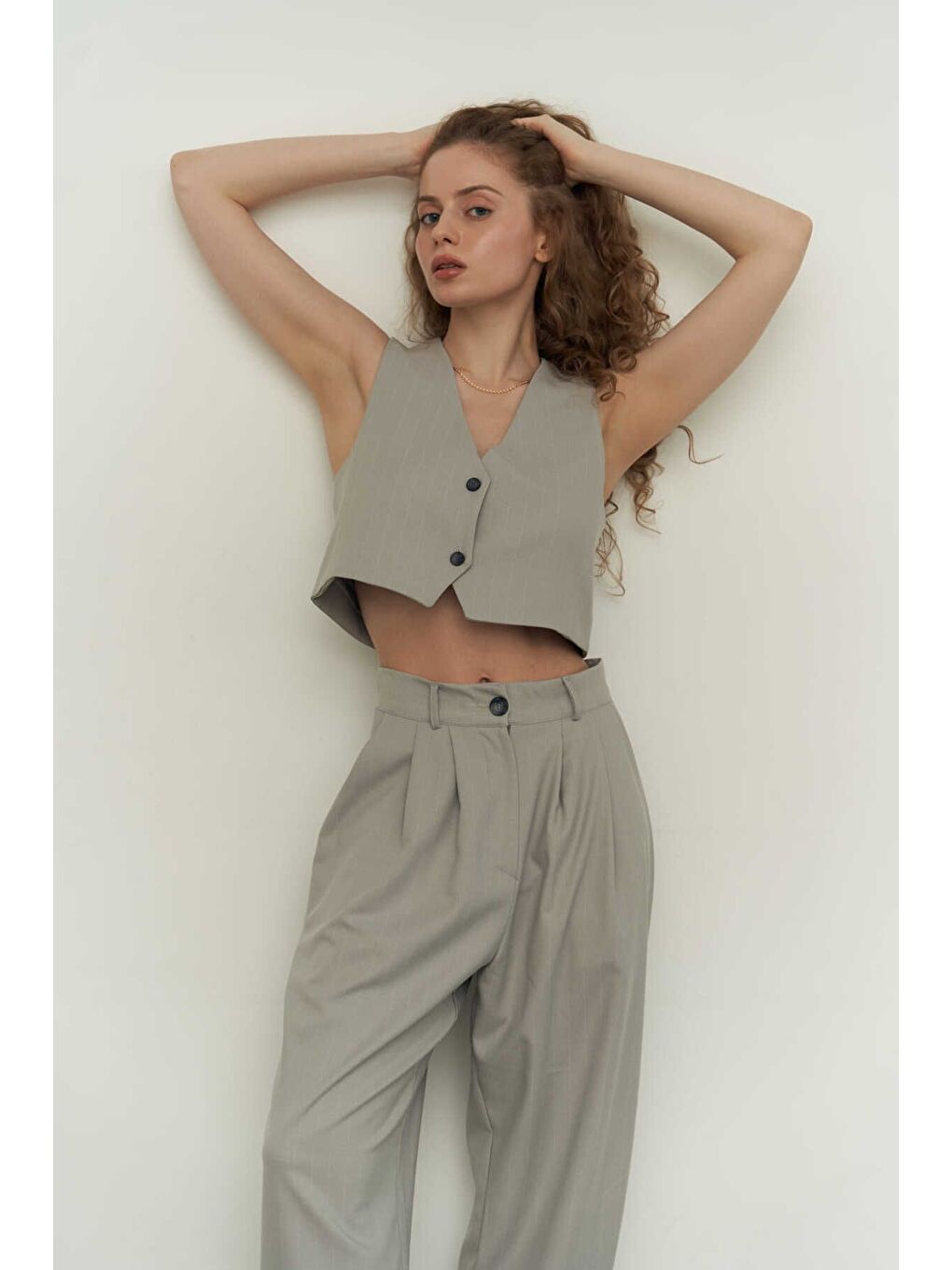 Polly Gri Üçlü Ceket Takım-4