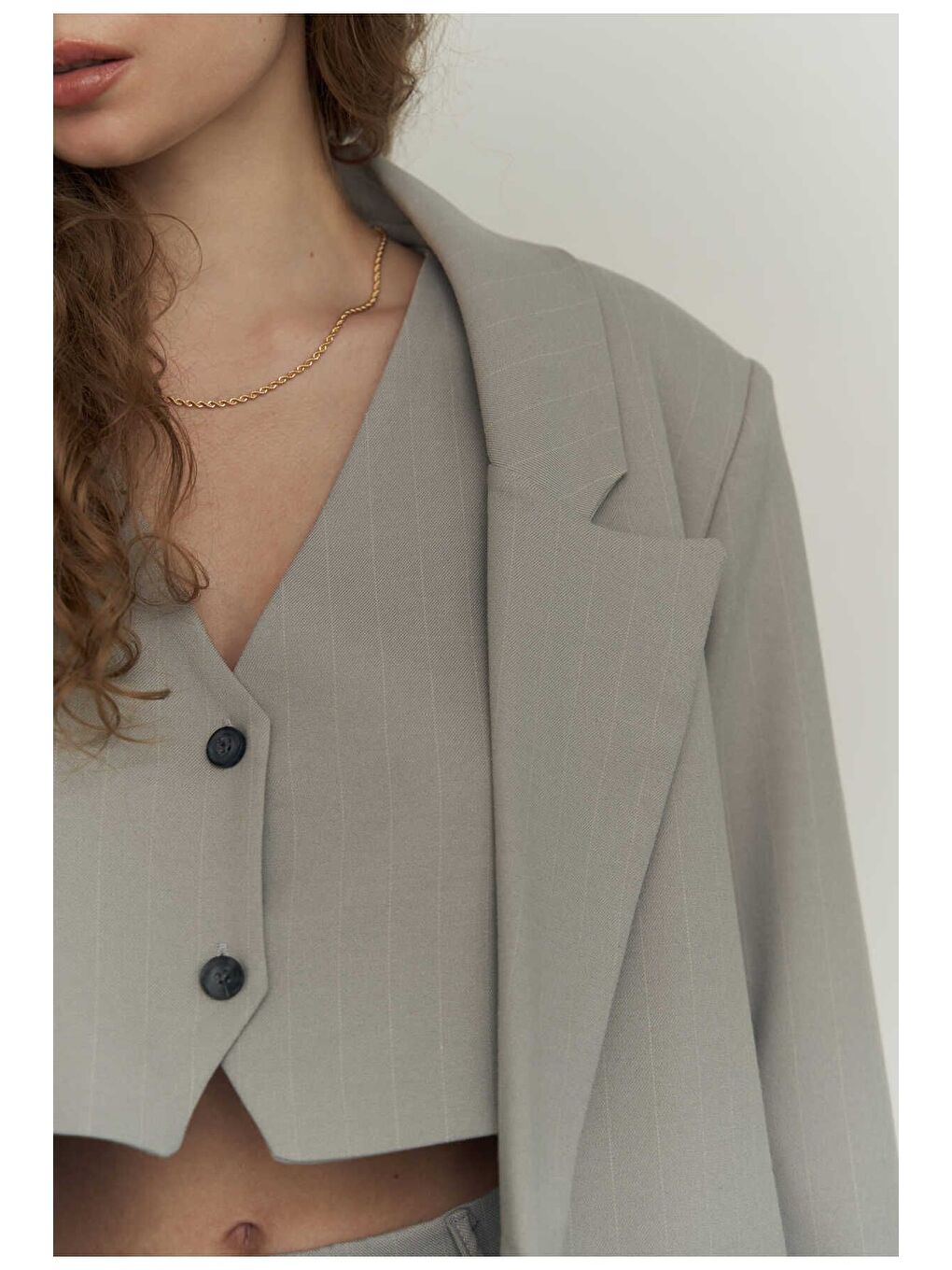 Polly Gri Üçlü Ceket Takım-5