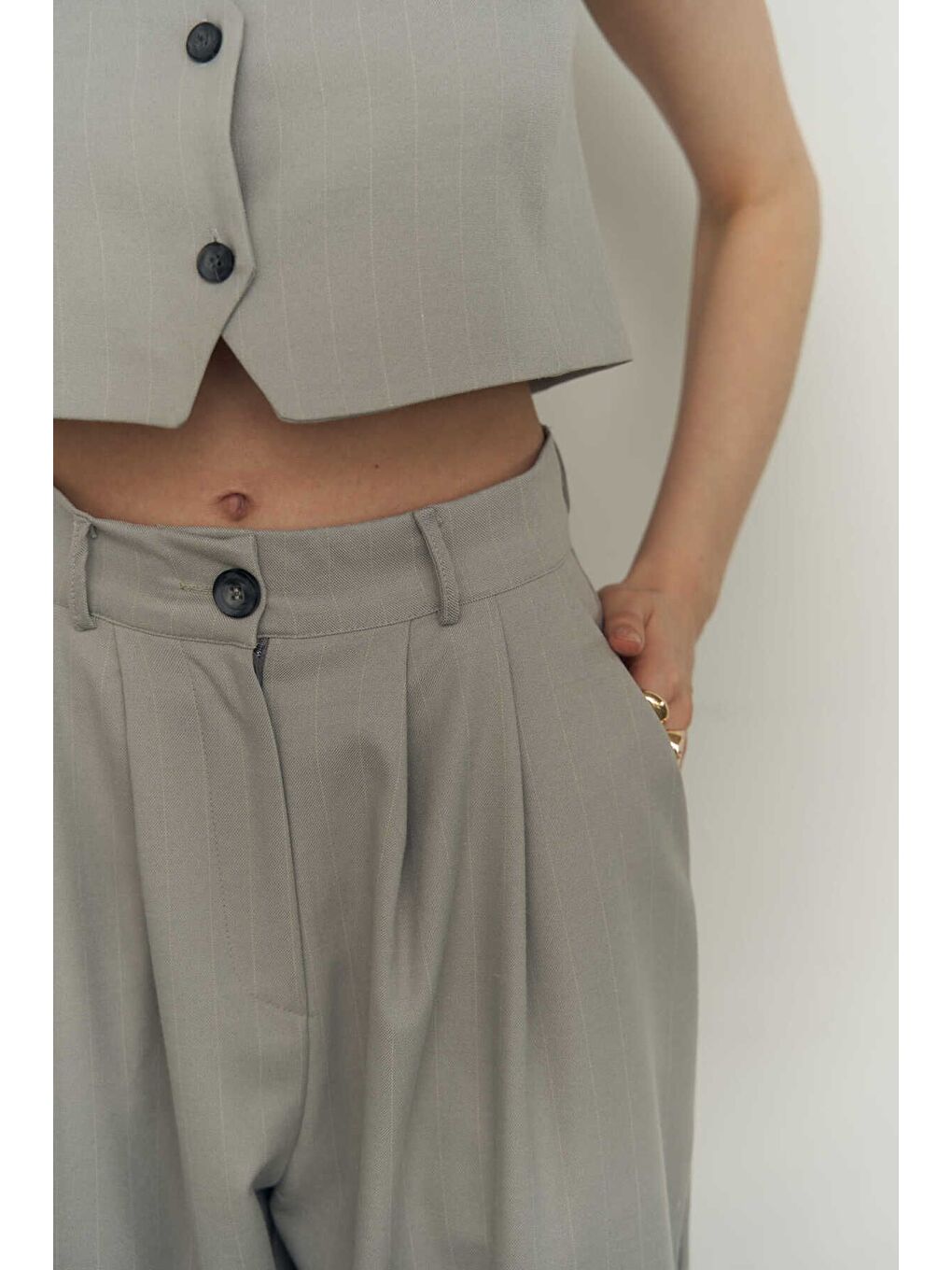 Polly Gri Üçlü Ceket Takım-6