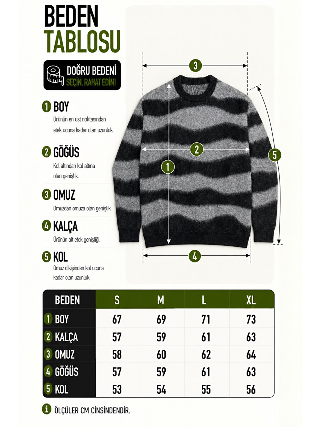 Siyah Desenli Oversize Kışlık Kazak Dp 18396_10069-5