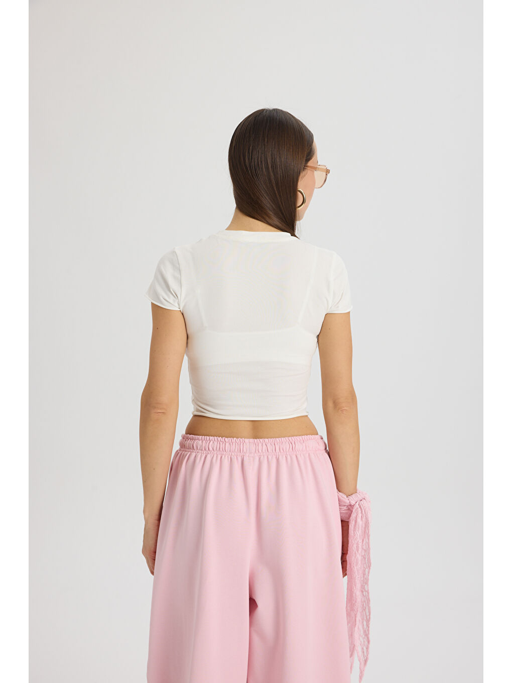 Scarlet Pembe Crop Eşofman Takım-3