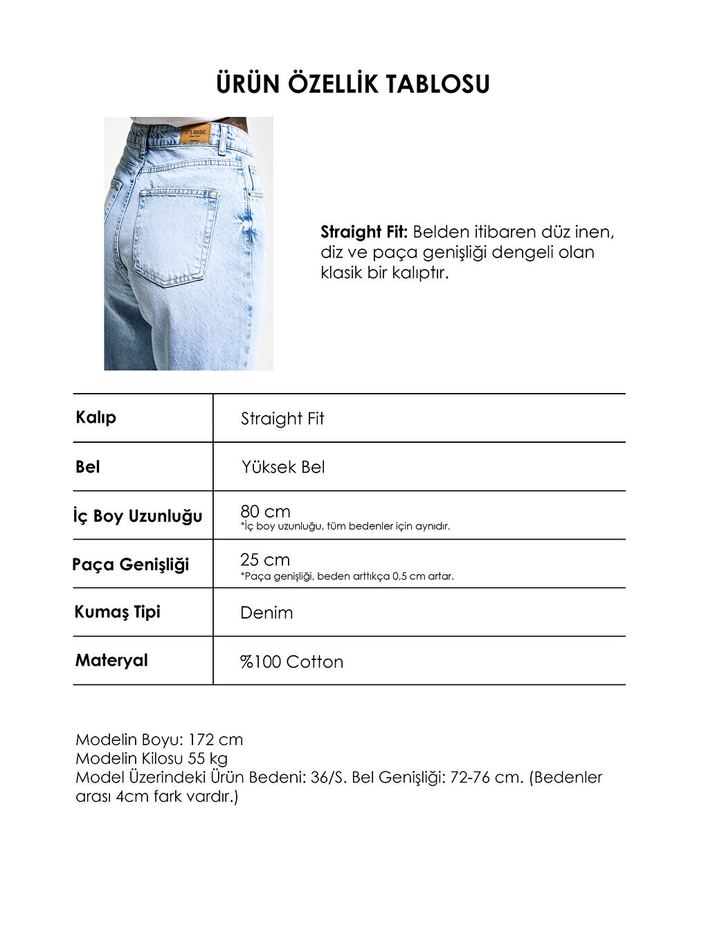 Mavi Kadın Ice Doris 4s6-3 Straight Fiy Yüksek Bel %100 Pamuk Denim Jean-3