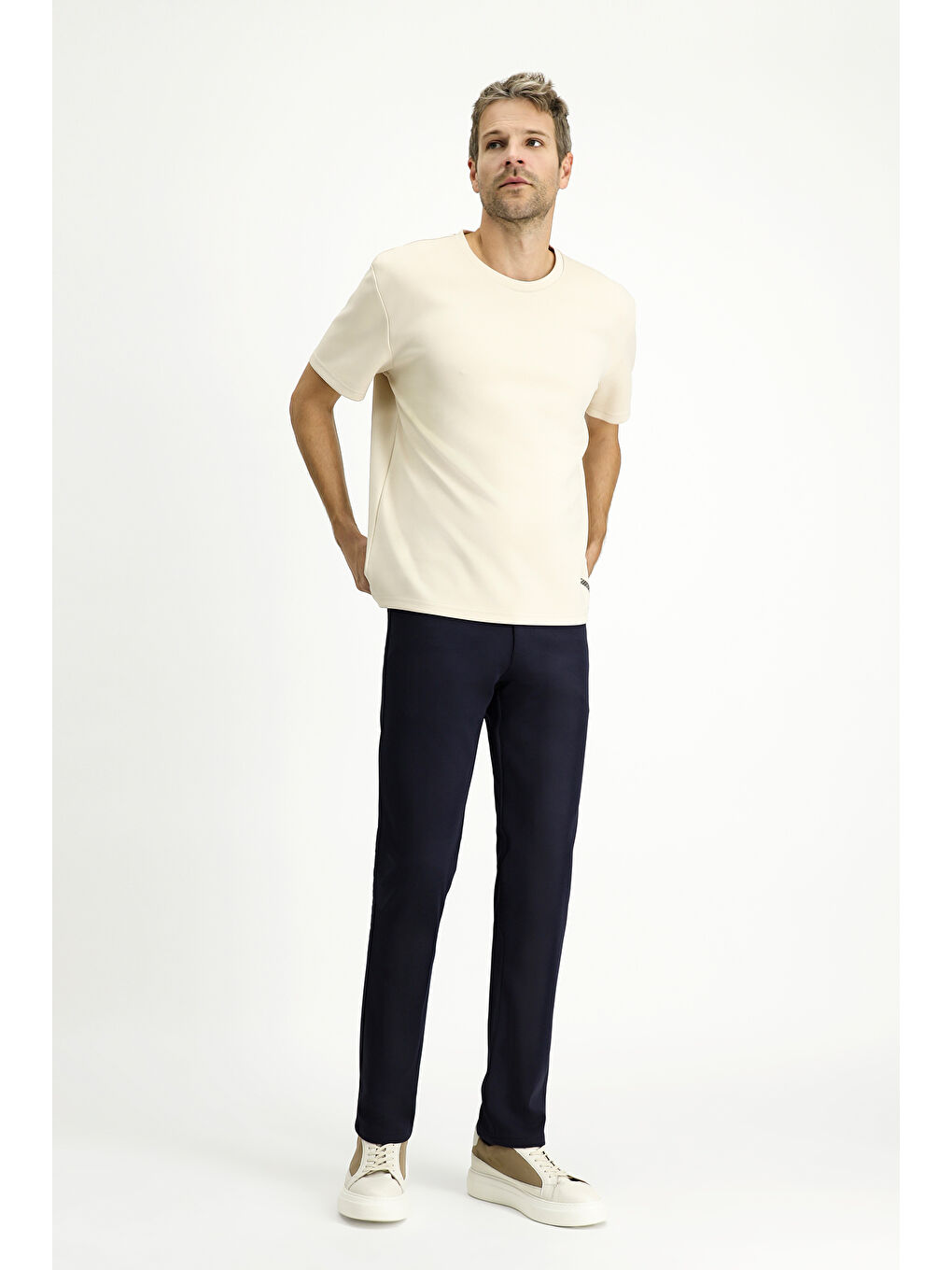 Lacivert Regular Fit Kanvas / Chino Pantolon
