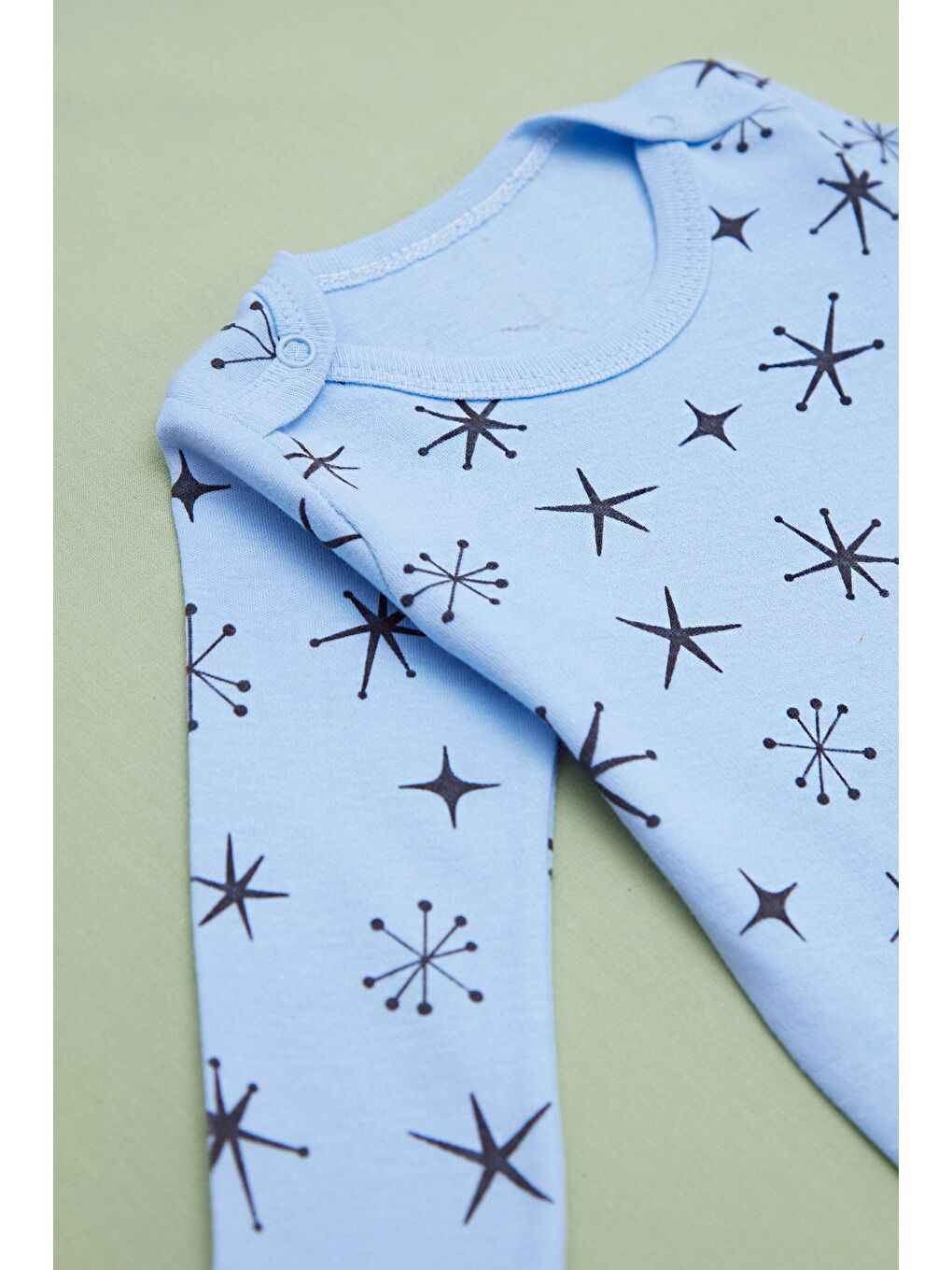 Mavi Yıldız Baskılı Unisex Çocuk Zıbın-3