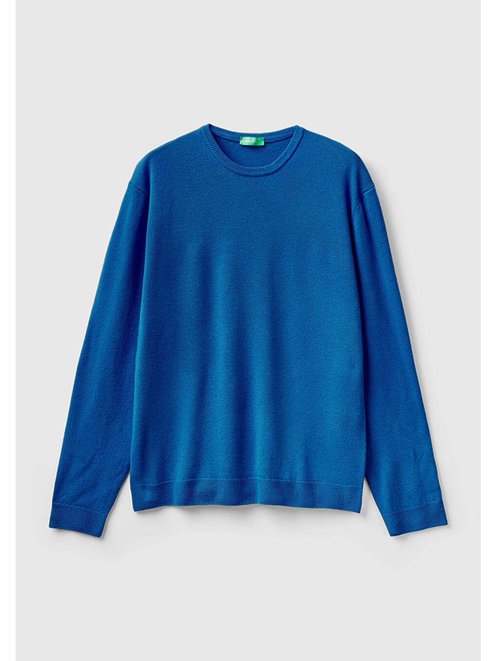 Erkek Mavi Bisiklet Yaka Merino Kazak-1