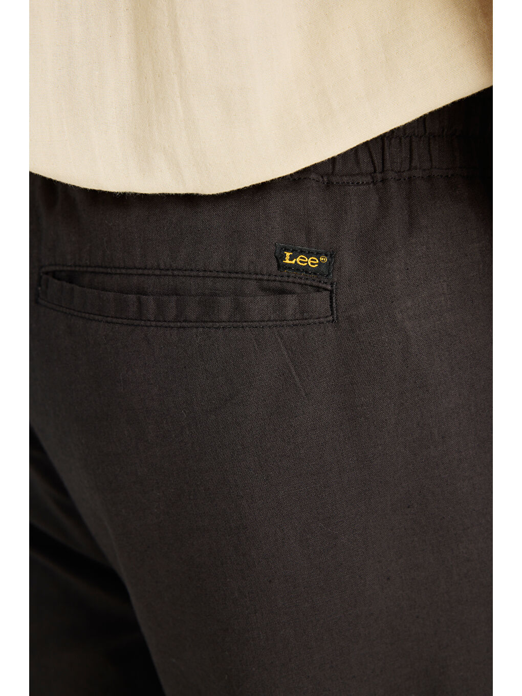 Regular Fit Normal Kesim Lastik Bel Detaylı Keten Karışımlı Antrasit Pantolon-4