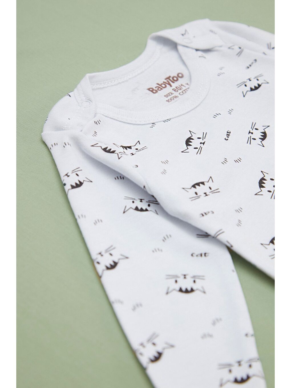 Beyaz Yıldız Baskılı Unisex Çocuk Zıbın-2