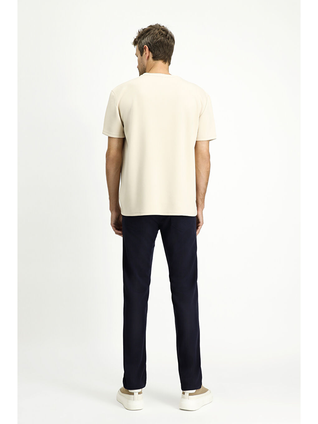 Lacivert Slim Fit Dar Kesim Kanvas / Chino Pantolon-4