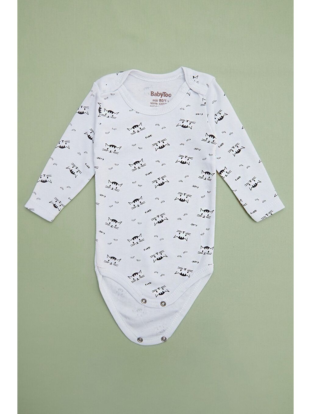 Beyaz Yıldız Baskılı Unisex Çocuk Zıbın-3