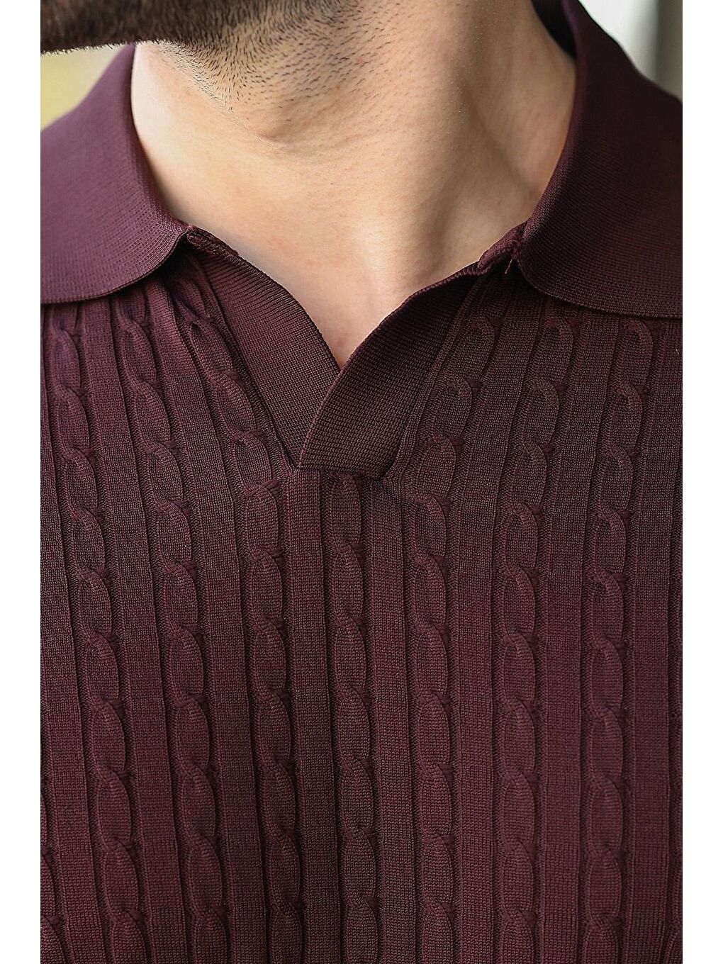 Mürdüm Slim Fit Polo Yaka Triko Erkek Tişört E7472-2