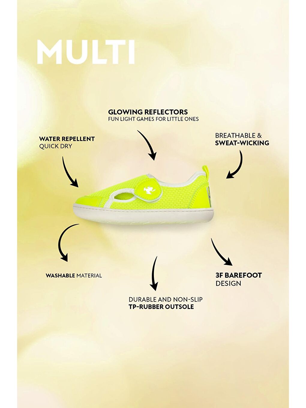 Multi Neon Mix Sarı Barefoot Çocuk Ayakkabı-1