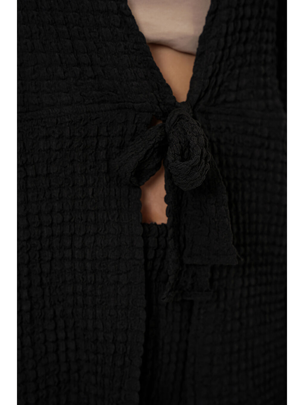 Kadın Örme Bluz Pantolon İkili Takım 30052 - Siyah-4