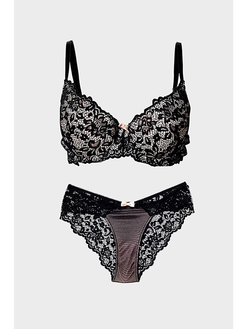 Siyah Dantelli Sütyen Külot Takım