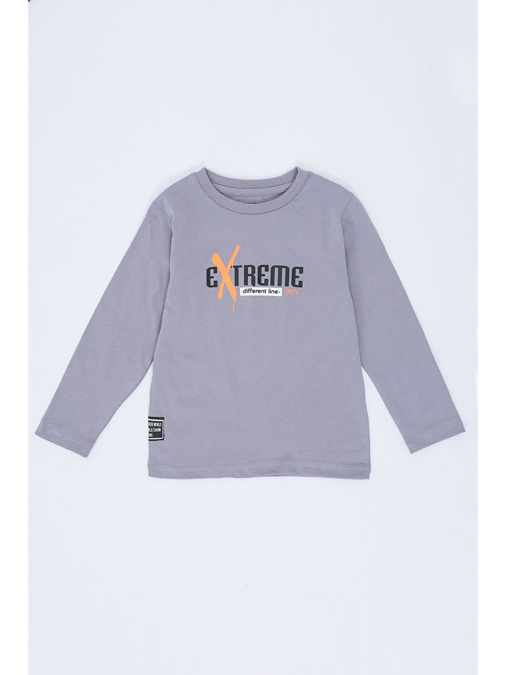 Gri Erkek Çocuk Baskılı Tişört-1