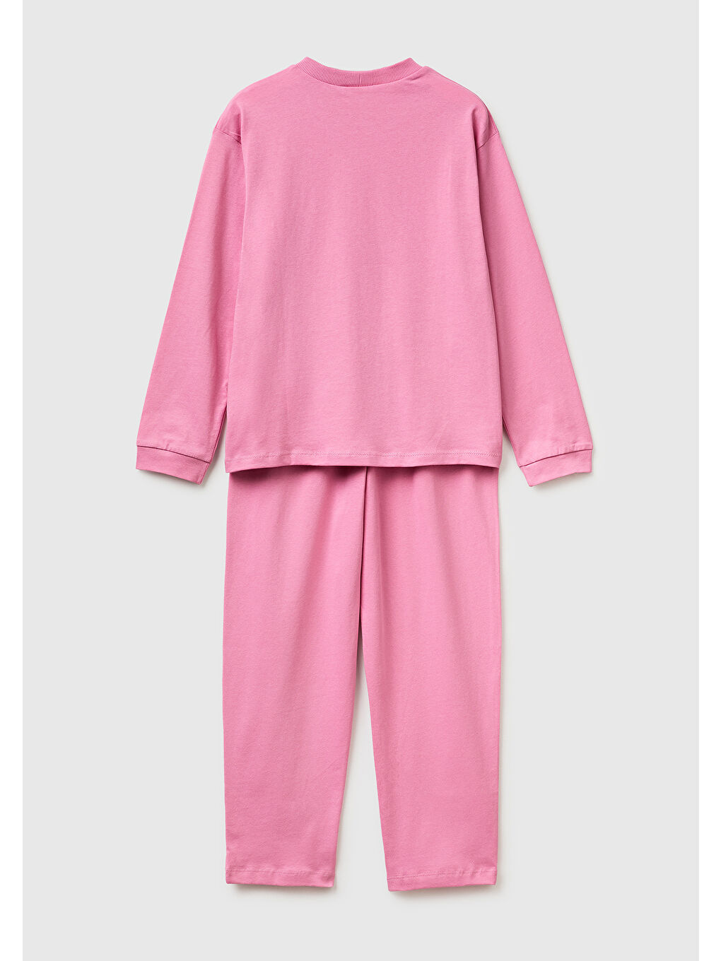 Pembe Erkek Çocuk Gül Kurusu Kabarık Simli Baskılı Uzun Kollu Pijama Takımı-1