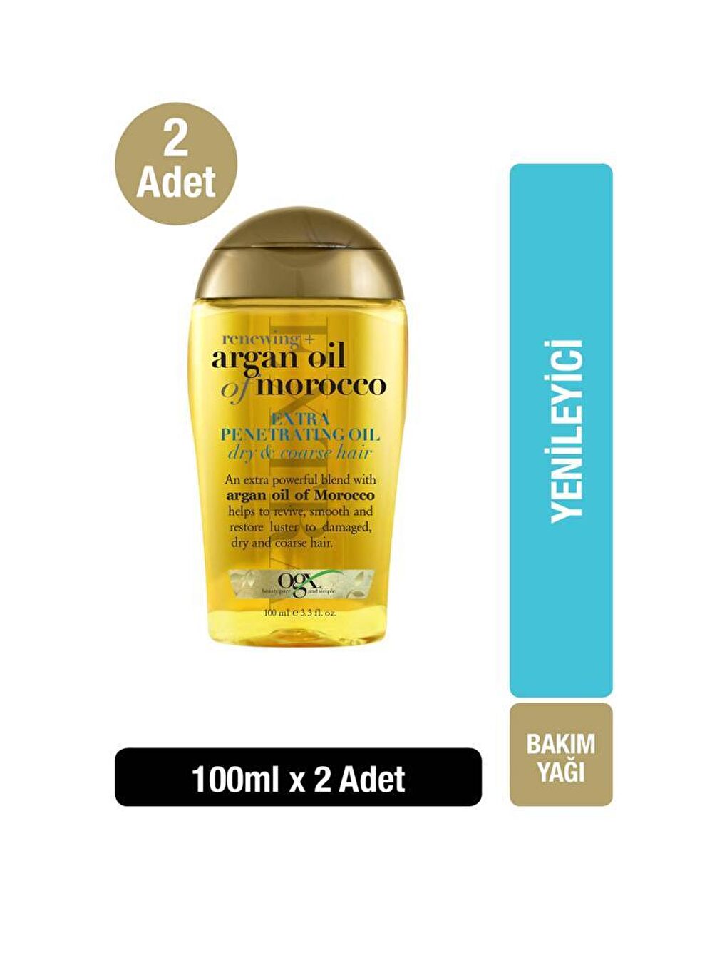 OGX Renksiz Yenileyici Argan Oil of Morocco Sülfatsız 100 ml x2