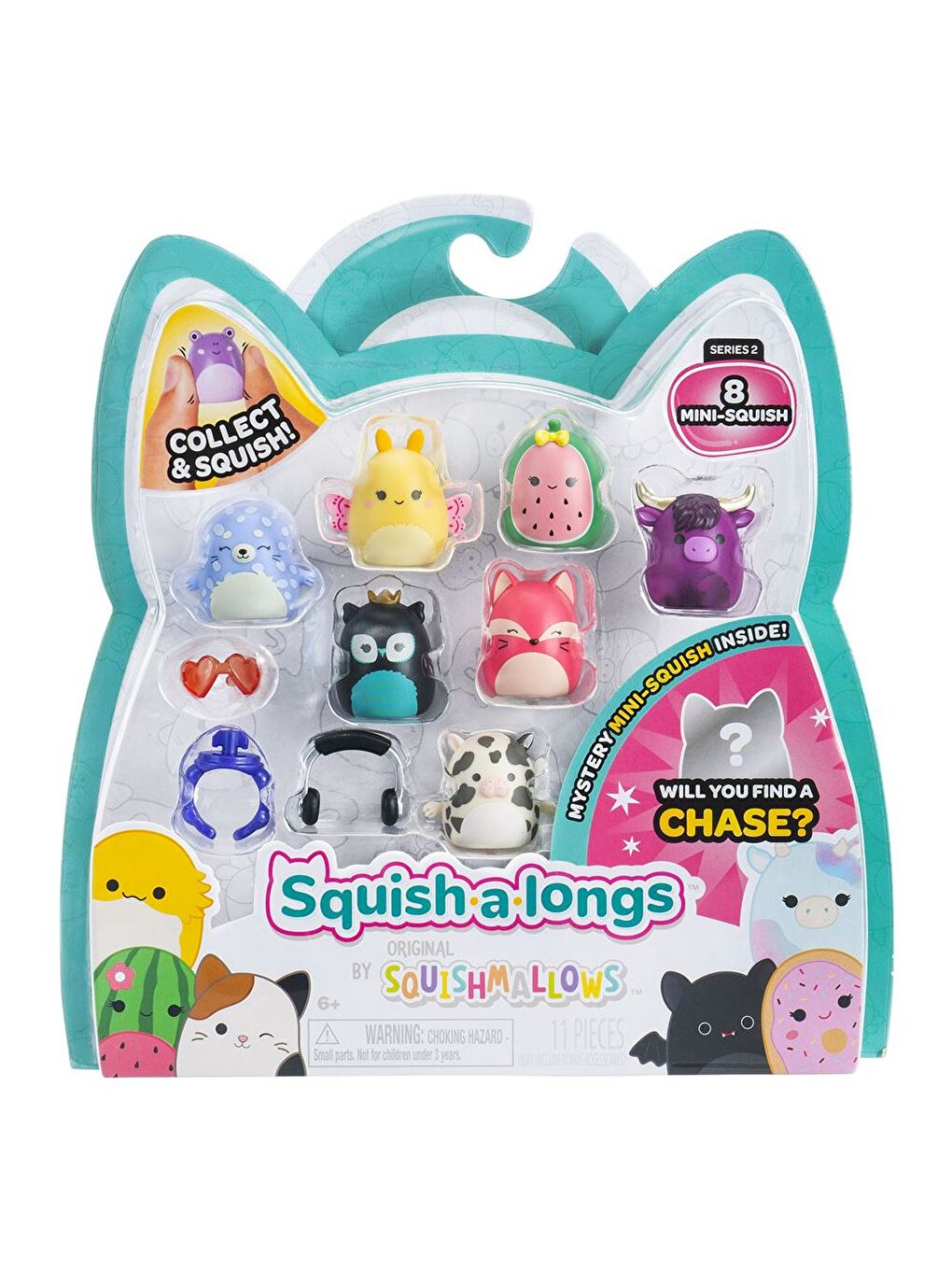 Squish-a-longs 8 Figür + Yüzük Set Seri 2 AL0084