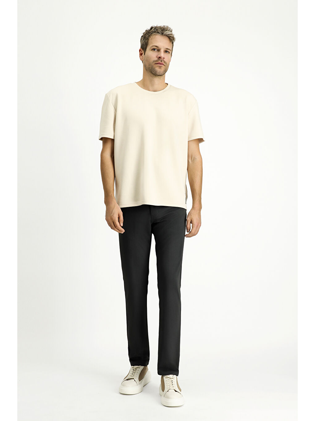 Antrasit Relaxed Fit Rahat Kesim Kanvas / Chino Pantolon-1