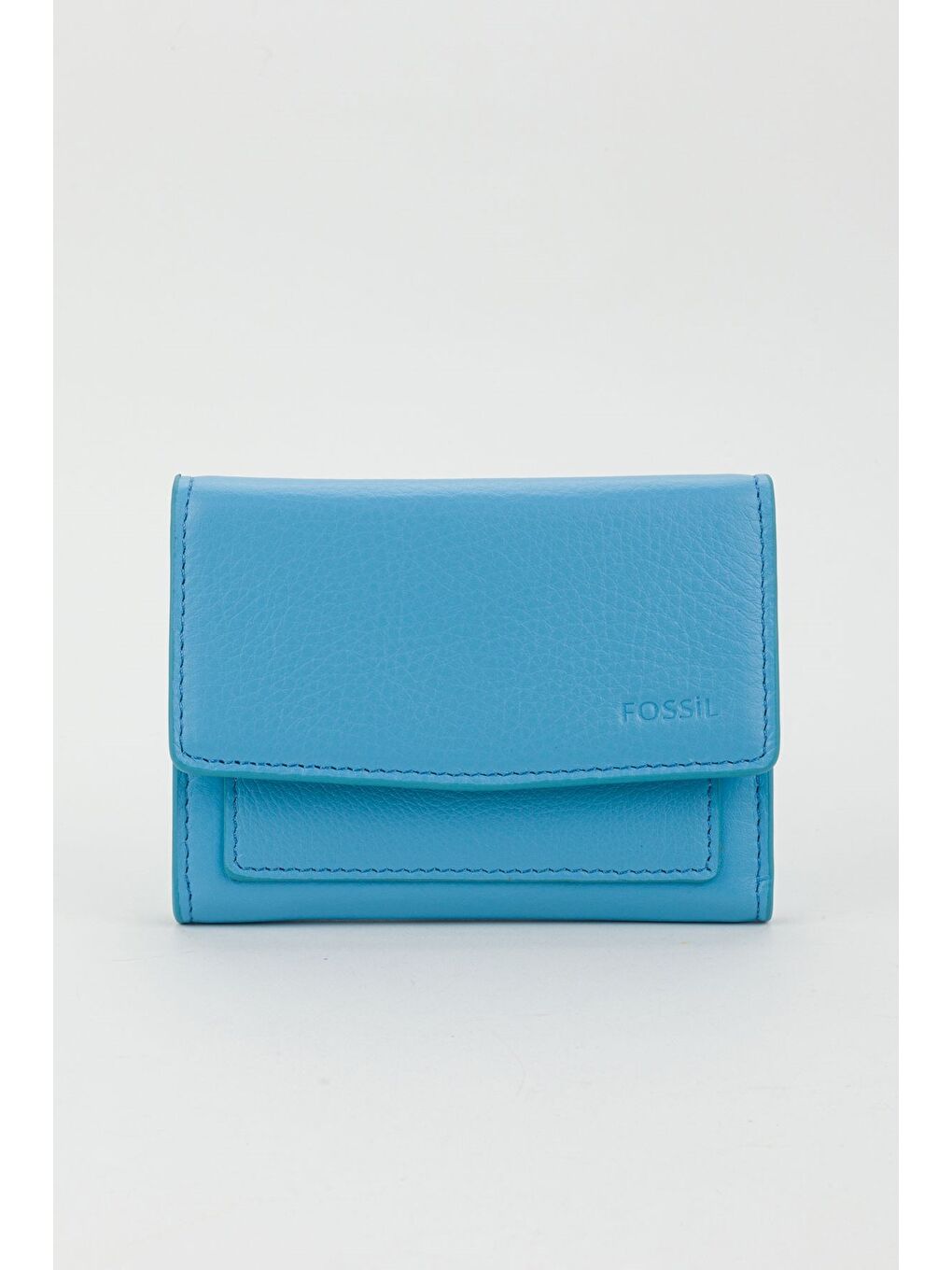 Kutulu Hakiki Deri Buz Mavi Orta Boy Kadın El Portföyü Kartlık Cüzdan