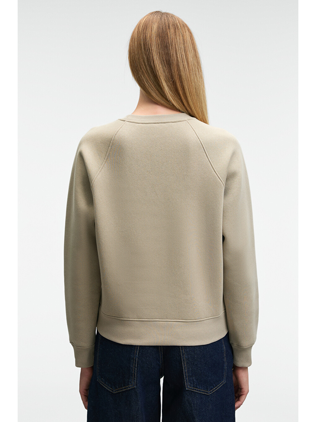 Bej Mırellan Kadın Baskılı Yuvarlak Yaka Regular Fit Taş Sweatshirt-5