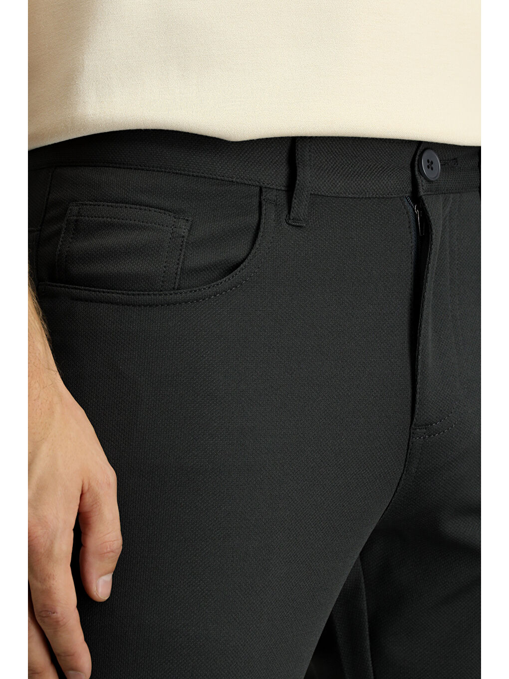 Antrasit Regular Fit Kanvas / Chino Pantolon-3