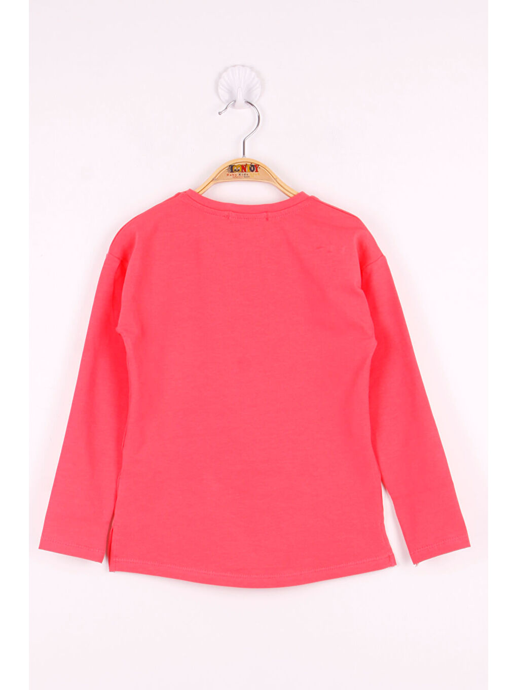 Kırmızı Kız Çocuk Kedi Baskılı T-Shirt-1