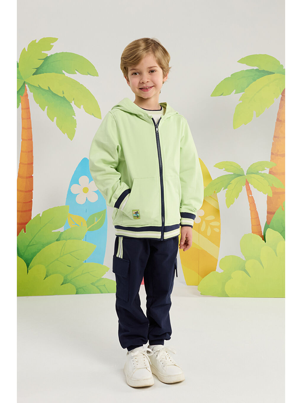 Erkek Çocuk Düz Sweatshirt 2-6 Yaş Yeşil