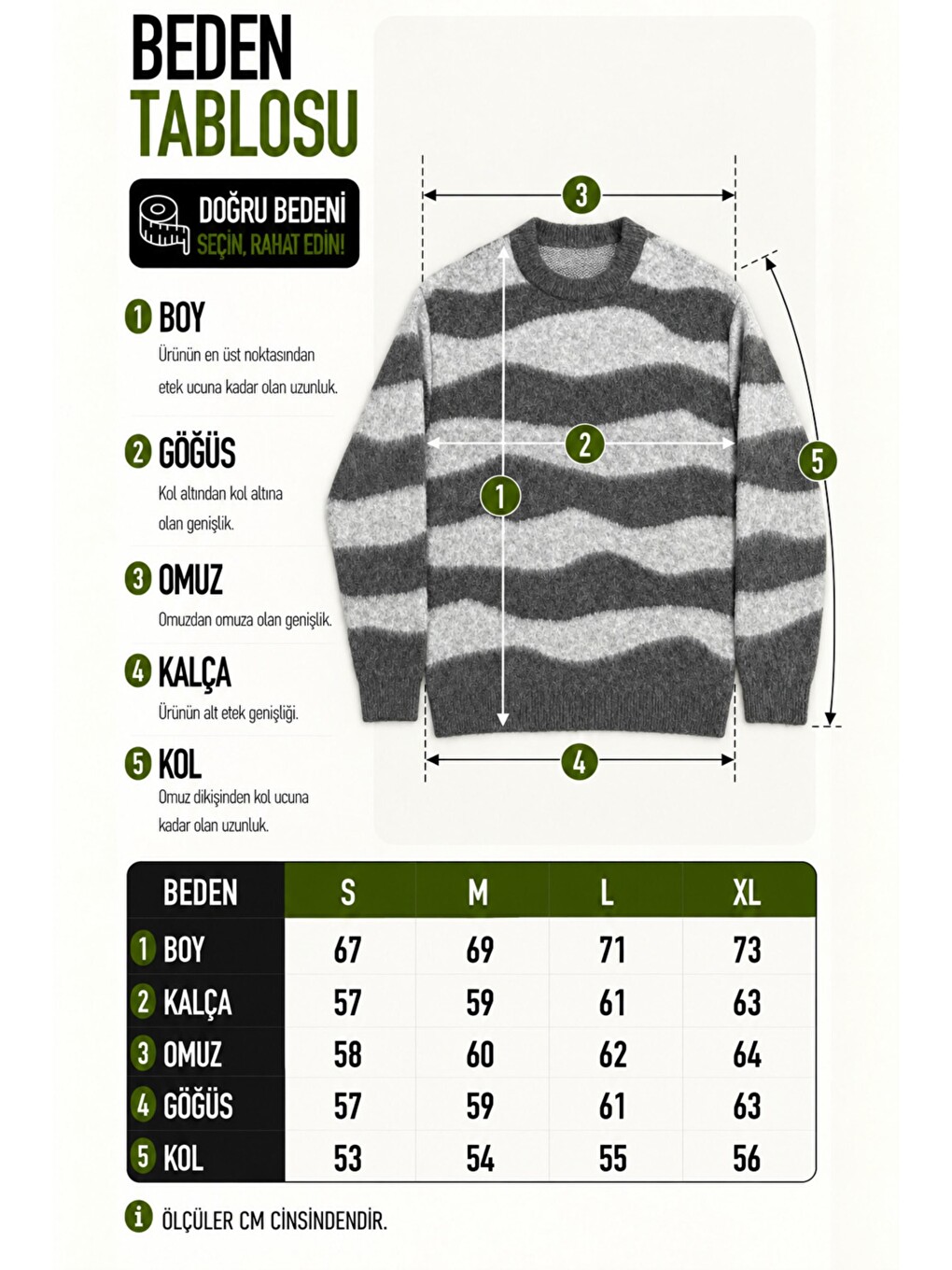 Gri Desenli Oversize Kışlık Kazak Dp 18396_10069-4