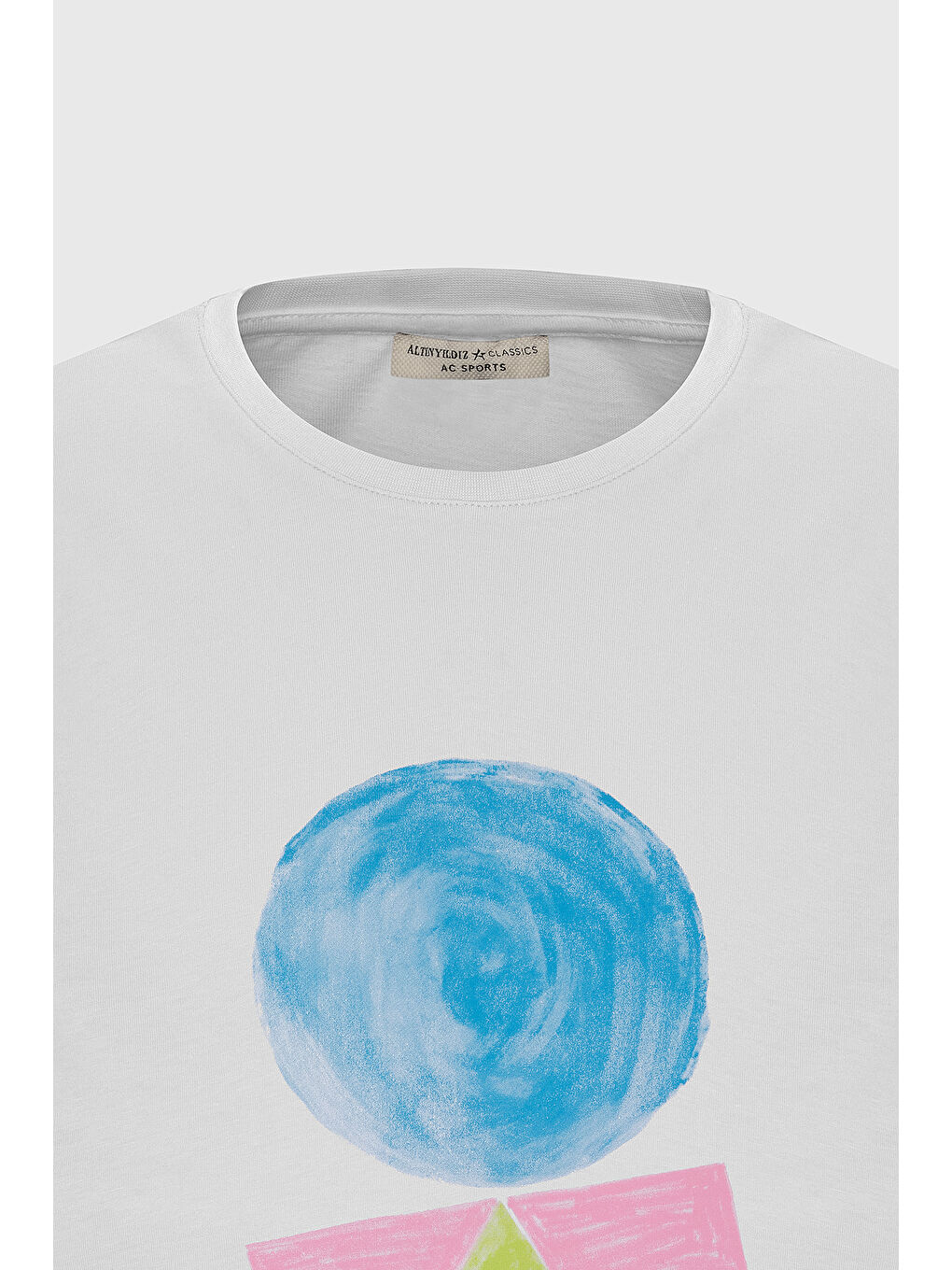 Erkek Beyaz Slim Fit Dar Kesim Pamuklu Baskılı Bisiklet Yaka Tişört-6