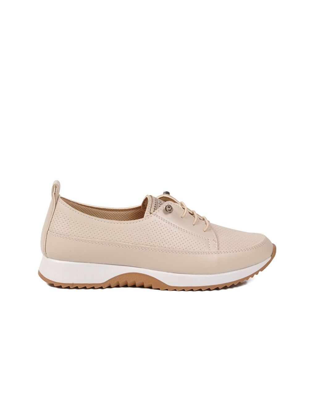 Bej Lastik Bağcıklı Hafif Kadın Casual Ayakkabı 060 Z-1