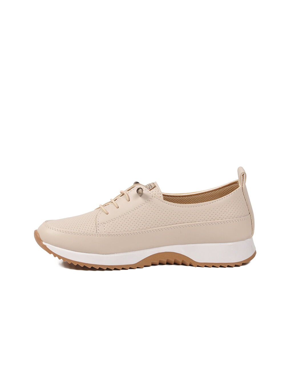 Bej Lastik Bağcıklı Hafif Kadın Casual Ayakkabı 060 Z-3