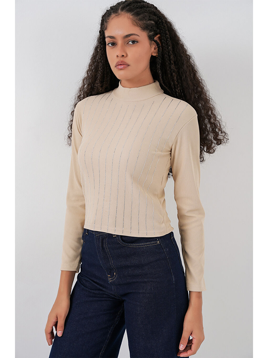 Bej 922 Taşlı Body - Bisküvi-1