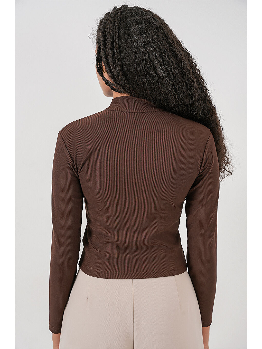 922 Taşlı Body - Kahverengi-5