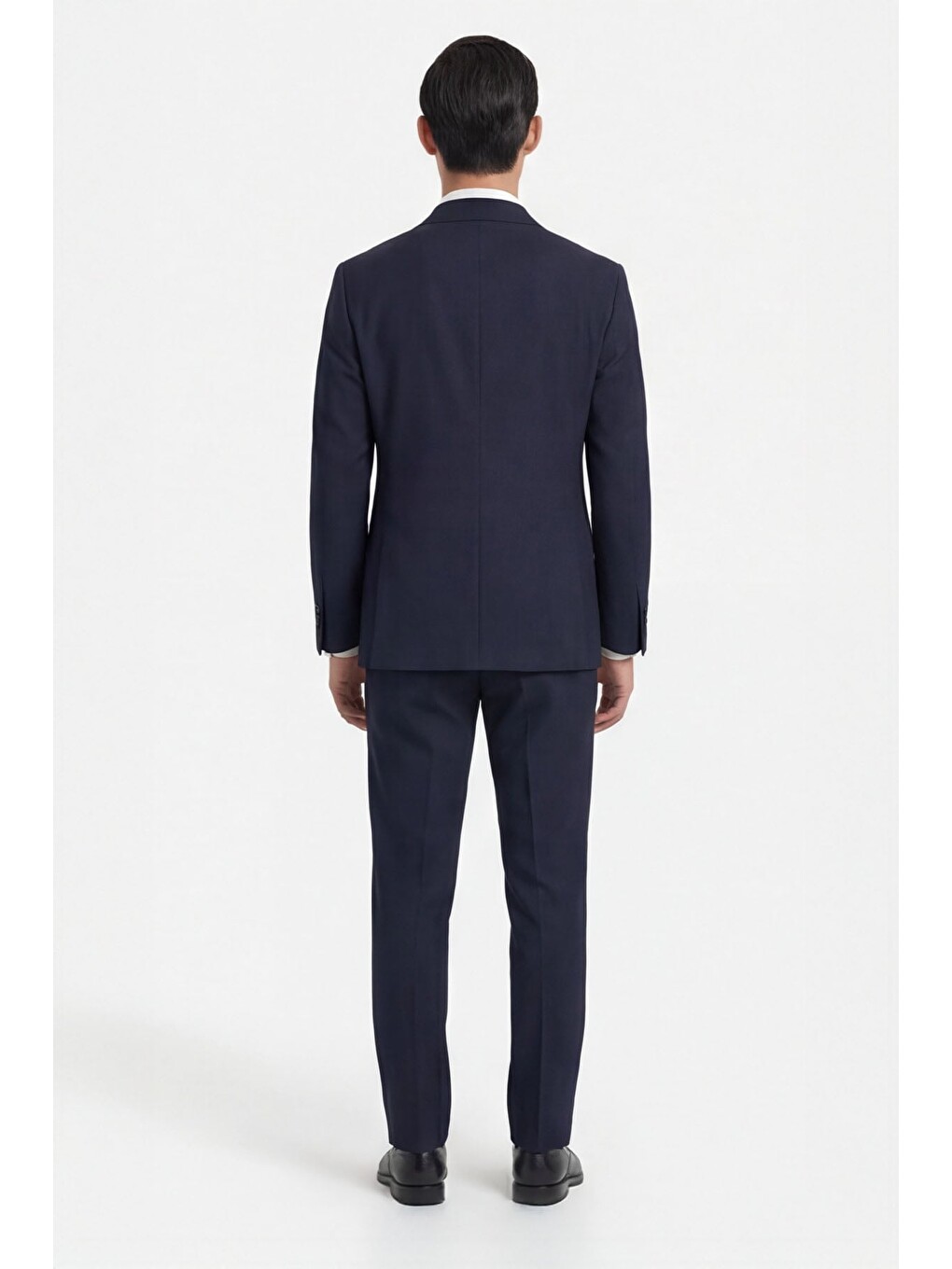 Lacivert Slim Fit 6 Drop Mono Yaka Viskon Tam Astarlı Takım Elbise-3