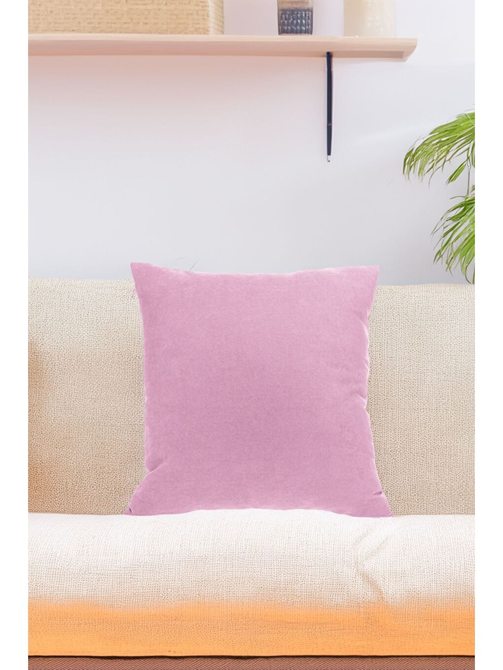 Panoroma Pembe Düz Sade Kırlent Kılıfı  Punch (Panç) İşlemeye Uygun Dekoratif Yastık Kılıfı 40x40