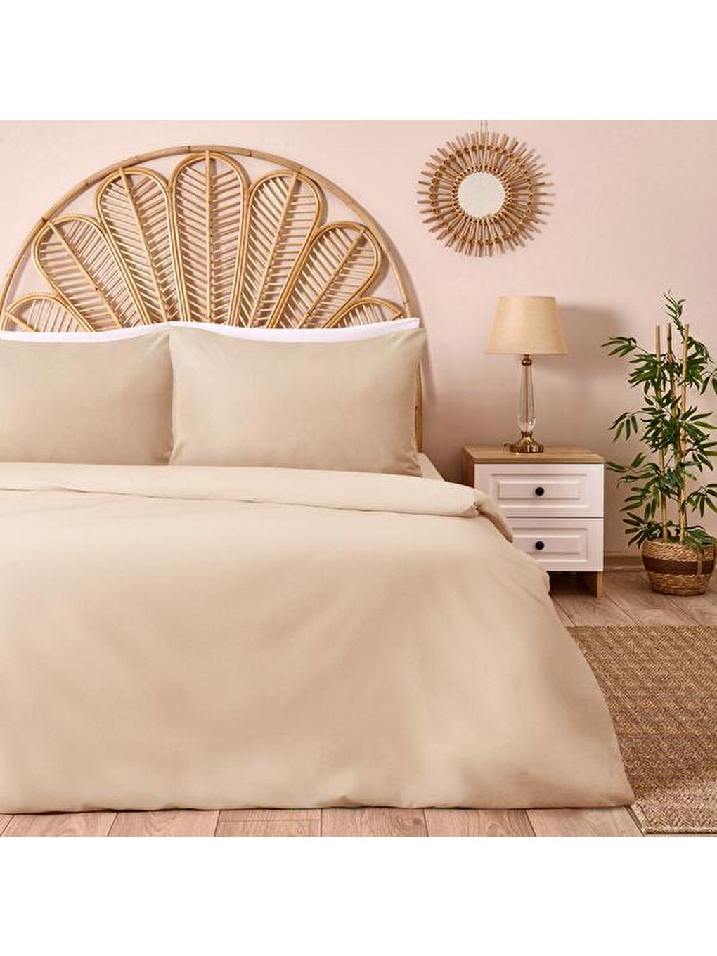 Soft Tek Kişilik Nevresim Takımı - Bej