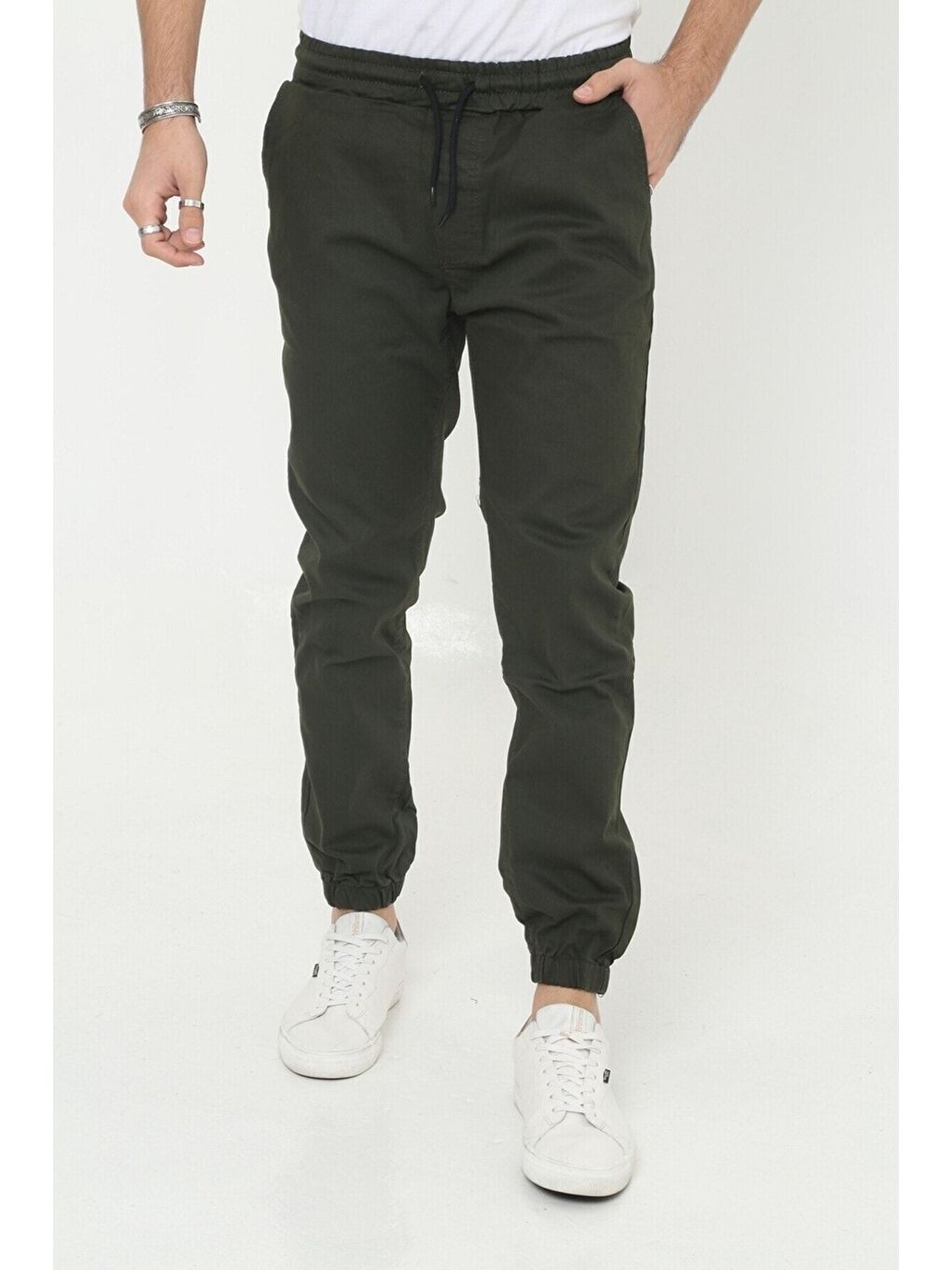 Haki Erkek Jogger Bel Lastikli Pantolon