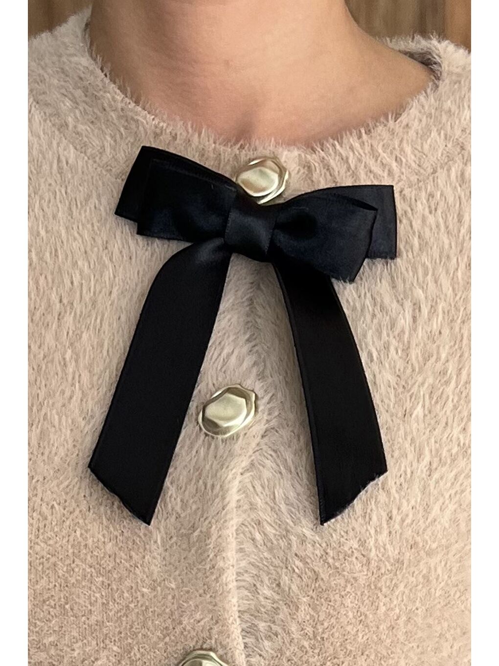 Bej Ön Fiyonklu Sakallı Triko Ceket (s,m,l Uyumludur)-2